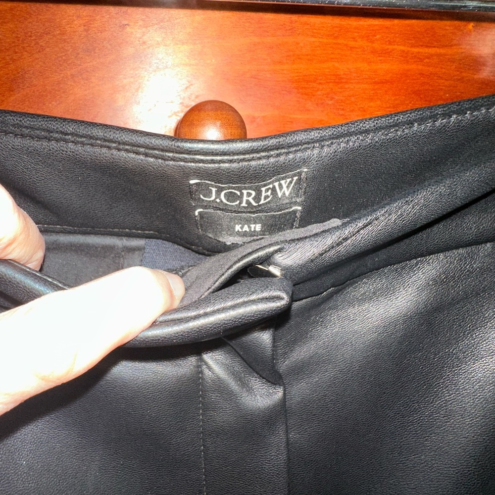 J Crew Kate straight-leg pant in faux leather